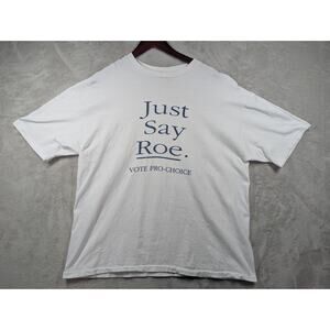 Vintage Just Say Roe Wade Vote Pro-Choice White XL Shirt SStitch Women's Rights
